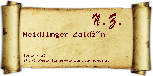 Neidlinger Zalán névjegykártya